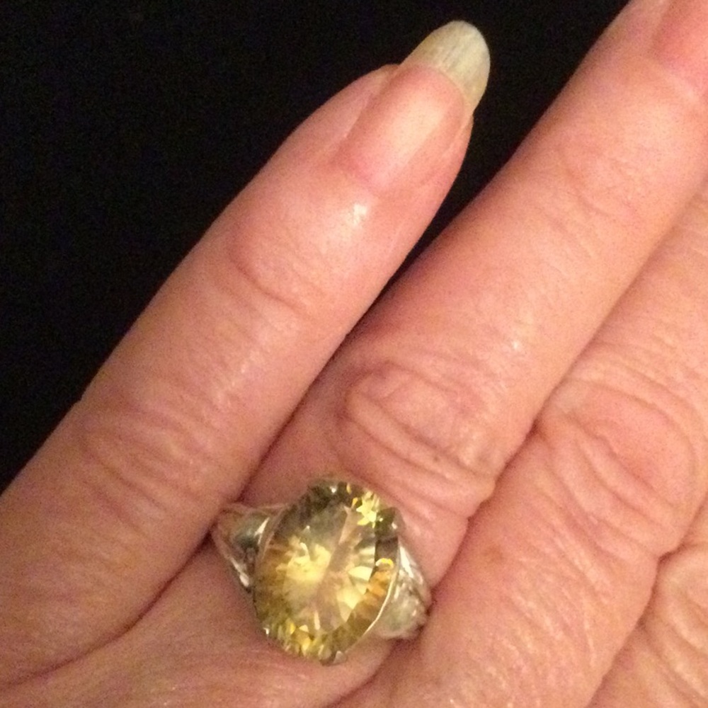 Genuine Concave Cut Citrine Ring - Picture 7 of 13